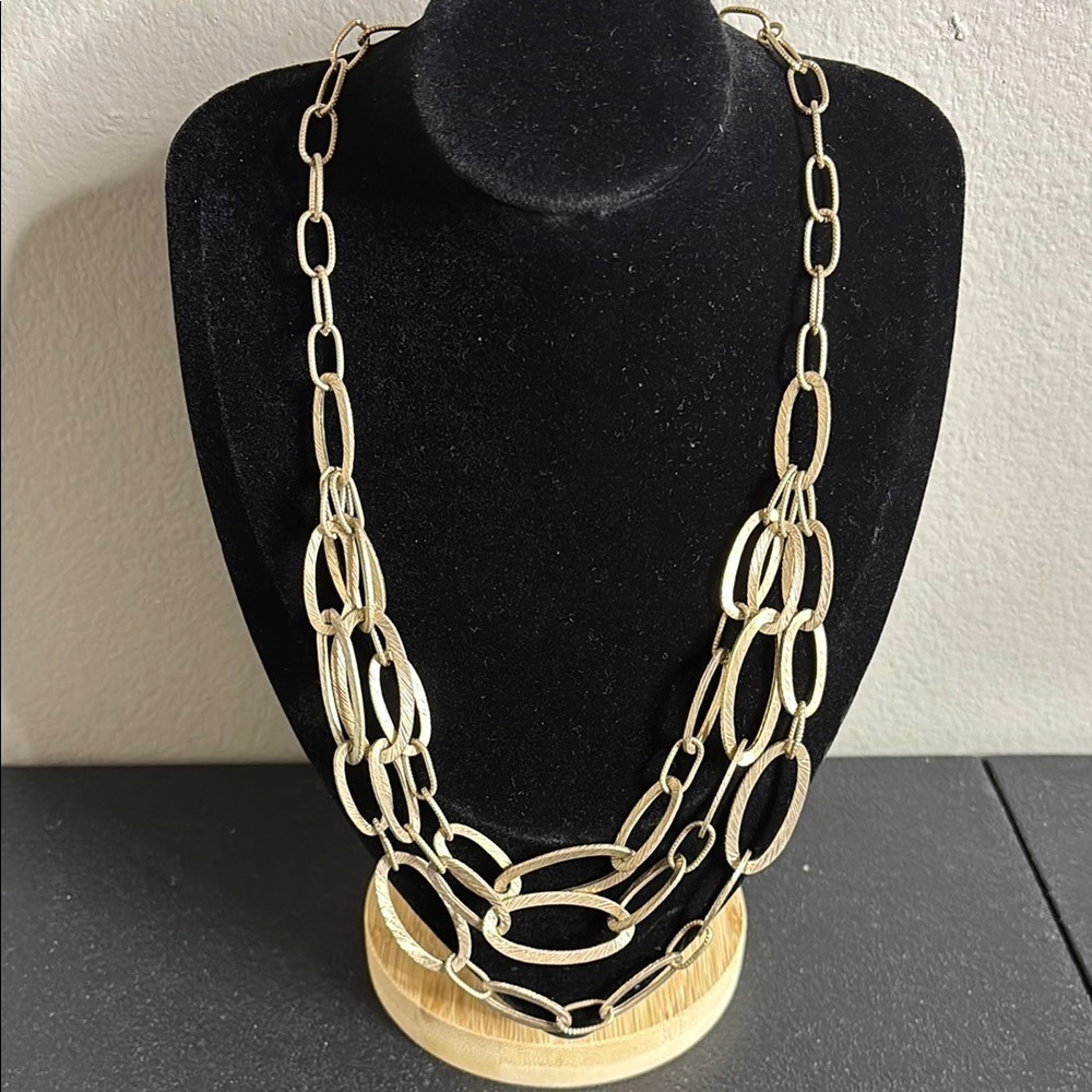 Jade & Jasper Multistrand Gold Tone Necklace Classy